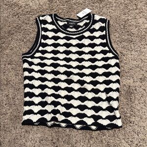 The Workshop  Clothing Black and White Knit Top NWT